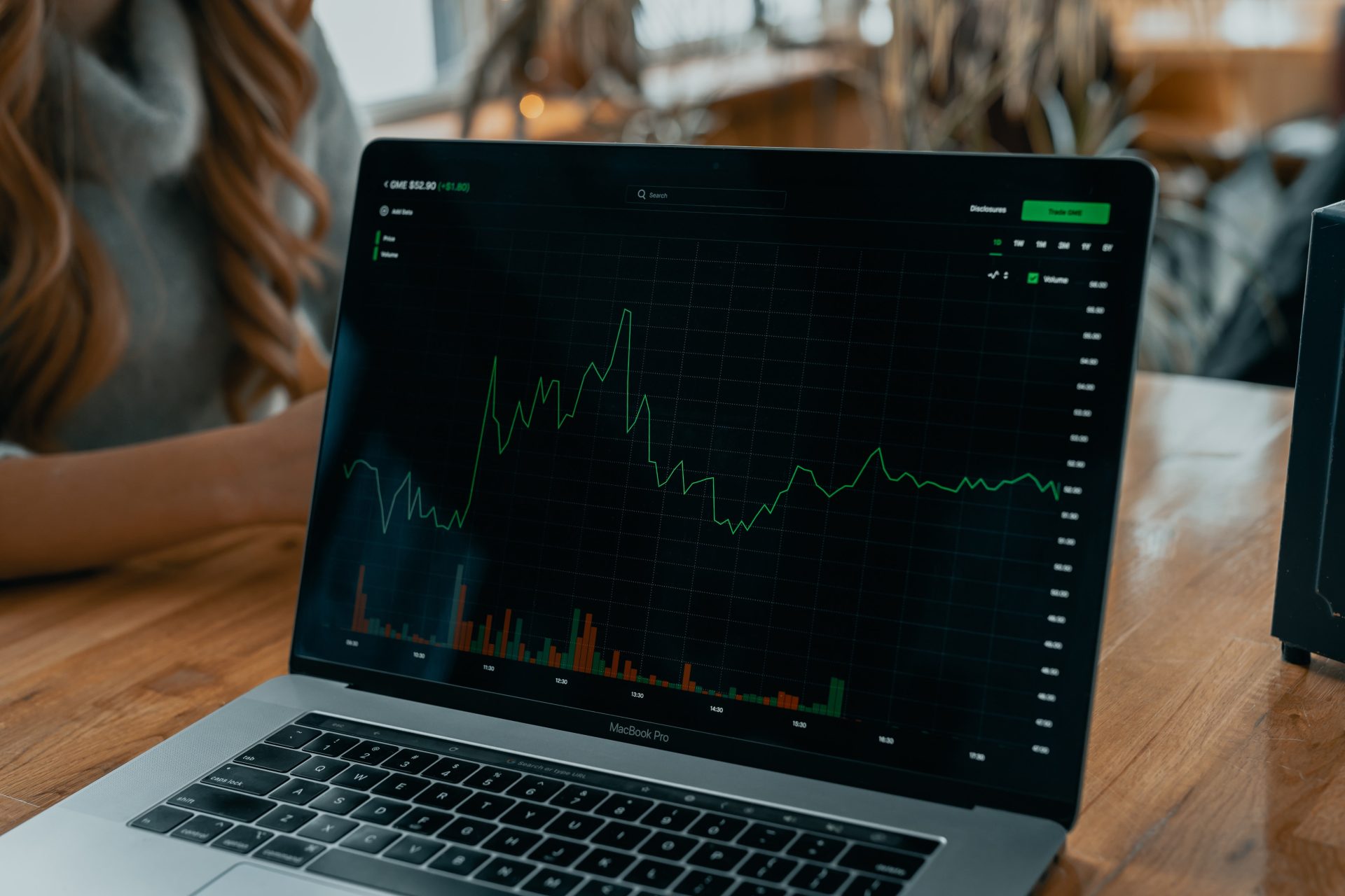 analytical data on laptop